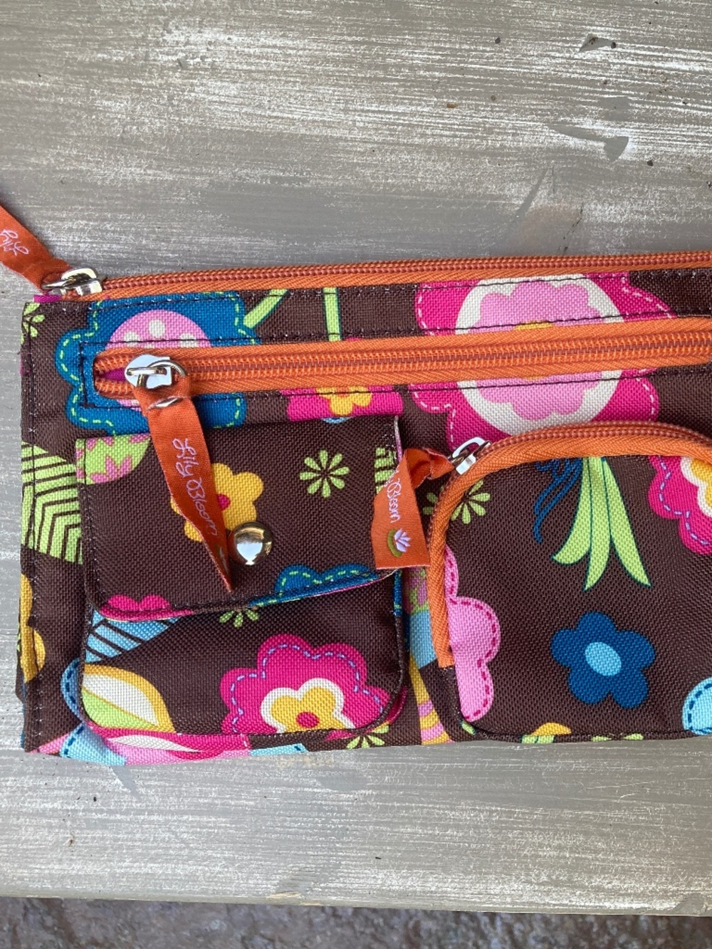 Lily Bloom Clutch / Wristlet/ Makeup Bag